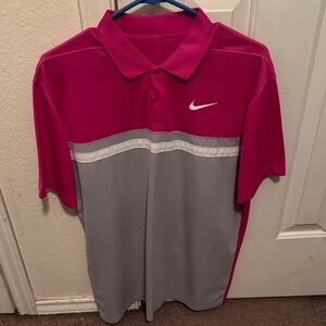 Nike Pink Golf Polo Shirt Size M